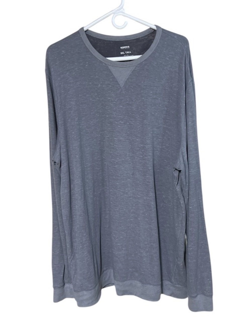 Sonoma Men’s 3XL TALL Grey Long Sleeve Crew Neck Knit T Shirt
